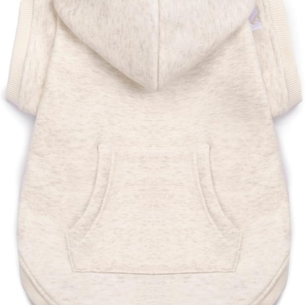 Dog Hoodie Fleece, Cat Sweater Warm with Pocket - Soft Clothes for Daily Wear, Basic Hooded Sweatshirts, Winter Coat Clothing, Comfort Tee Shirt Fit for All Breeds Pet - Beige - 4XL