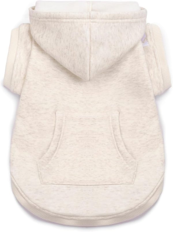 Dog Hoodie Fleece, Cat Sweater Warm with Pocket - Soft Clothes for Daily Wear, Basic Hooded Sweatshirts, Winter Coat Clothing, Comfort Tee Shirt Fit for All Breeds Pet - Beige - 4XL