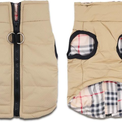 Small Dog Coats Warm Winter Dog Jacket Pet Dog Jackets Puppy Cold Weather Coat Pet Clothes for Small Dogs, Khaki, X-Small