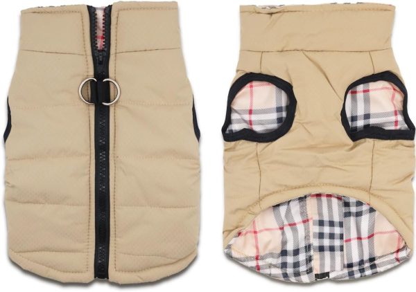 Small Dog Coats Warm Winter Dog Jacket Pet Dog Jackets Puppy Cold Weather Coat Pet Clothes for Small Dogs, Khaki, X-Small