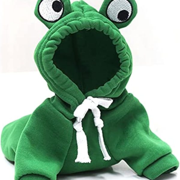 Warm Dog Winter Clothes Cute Fruit Dog Coat Hoodies Fleece Pet Dogs Costume Jacket for French Bulldog Chihuahua (Green,XS)