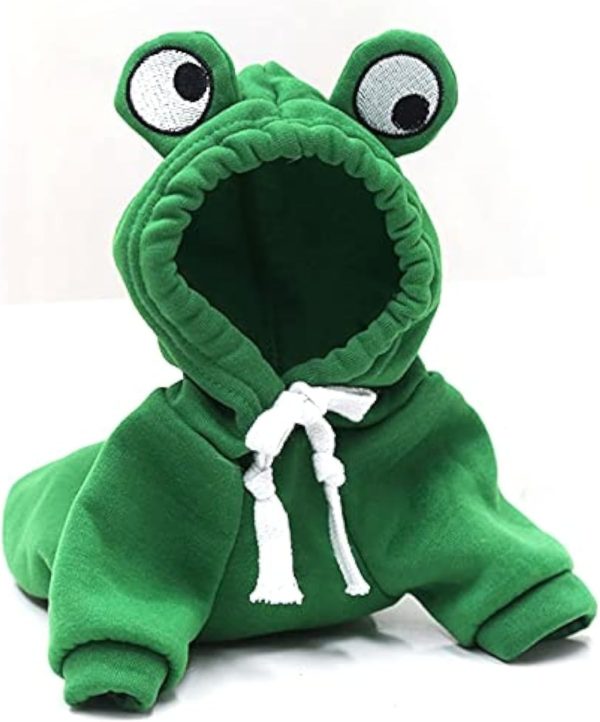 Warm Dog Winter Clothes Cute Fruit Dog Coat Hoodies Fleece Pet Dogs Costume Jacket for French Bulldog Chihuahua (Green,XS)