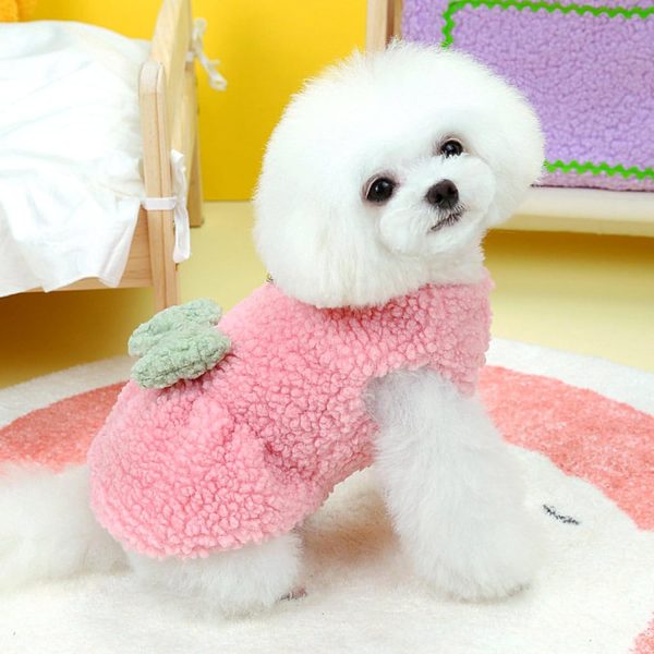 Dog Sweater Dress with Bow Tie Winter Warm Puppy Clothes for Small Dogs D-Ring Leash Pet Clothing Outfits Suéter para Perros (Large, Pink)