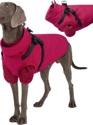 Dog Coat 3 in 1 Waterproof Dog Winter Jacket with Harness Built in Windproof Snow Jakcet with Detachable Fleece Sweater Lining Reflective Thermal Cold Weather Coats for Small Medium Large Dogs