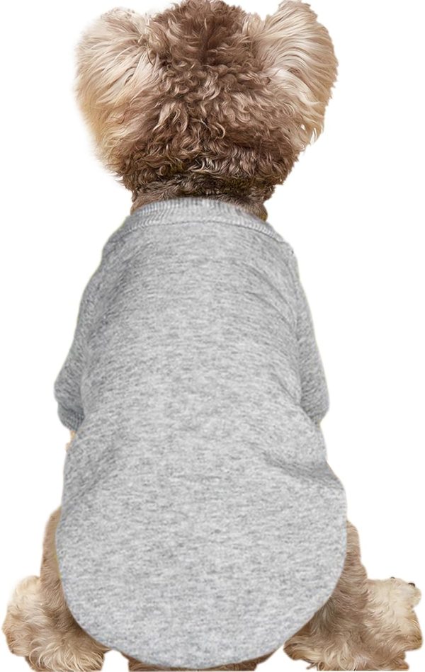 Puppy Sweater for Small Dogs Clothes Warm Winter Cat Clothe Pet Sweatshirt Knitwear Doggie Kitten Clothing, Grey, X-Large