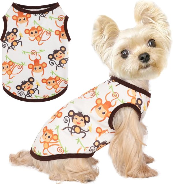 Dog Shirt Vest Dog Clothes for Small Dogs Boy Girl Stretchy Summer Puppy T-Shirts Soft Breathable Lightweight Sweatshirt Pet Cat Outfit