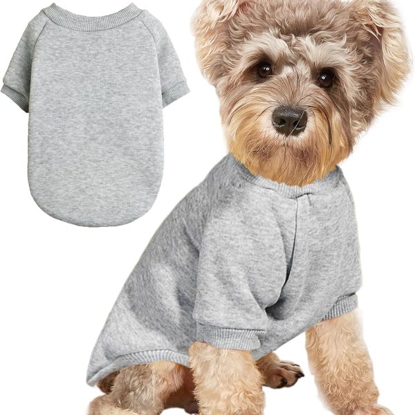 Puppy Sweater for Small Dogs Clothes Warm Winter Cat Clothe Pet Sweatshirt Knitwear Doggie Kitten Clothing, Grey, X-Large
