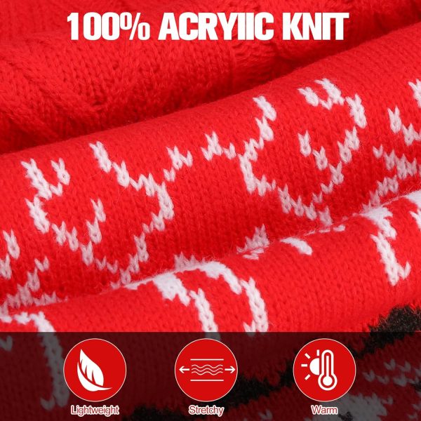 Christmas Dog Sweater for Small Dogs,Classic Reindeer Knitwear Xmas Dog Clothes Holiday Outfit,Soft Warm Winter Pet Puppy Cat Sweaters Coats with Leash Hole Indoor Outdoor Walking(Red,S)